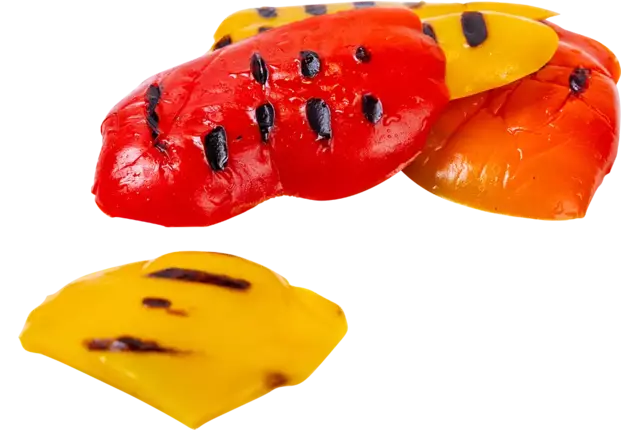 Paprika rood-geel gegrild z. olie 1kg